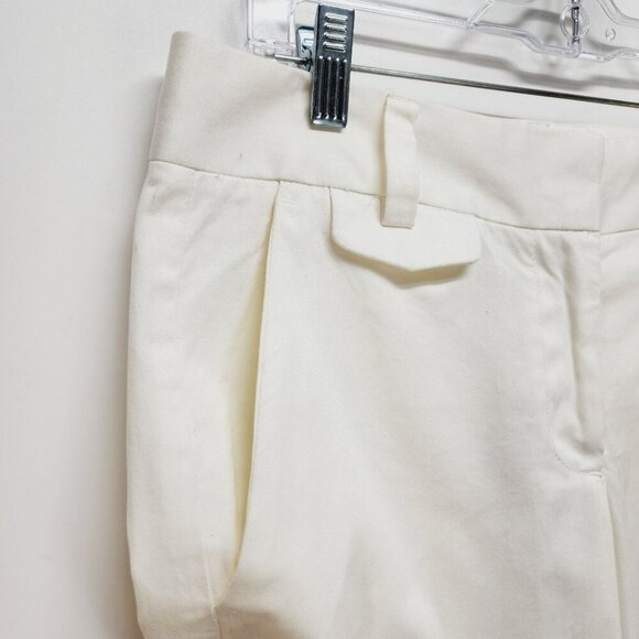French Connection Womens White Cotton Straight-Leg Trousers high rise Size 6 - Picture 10 of 12